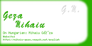 geza mihaiu business card